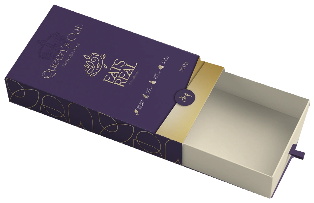 Granola doce premium — Queen’s Oat, mockup de embalagem